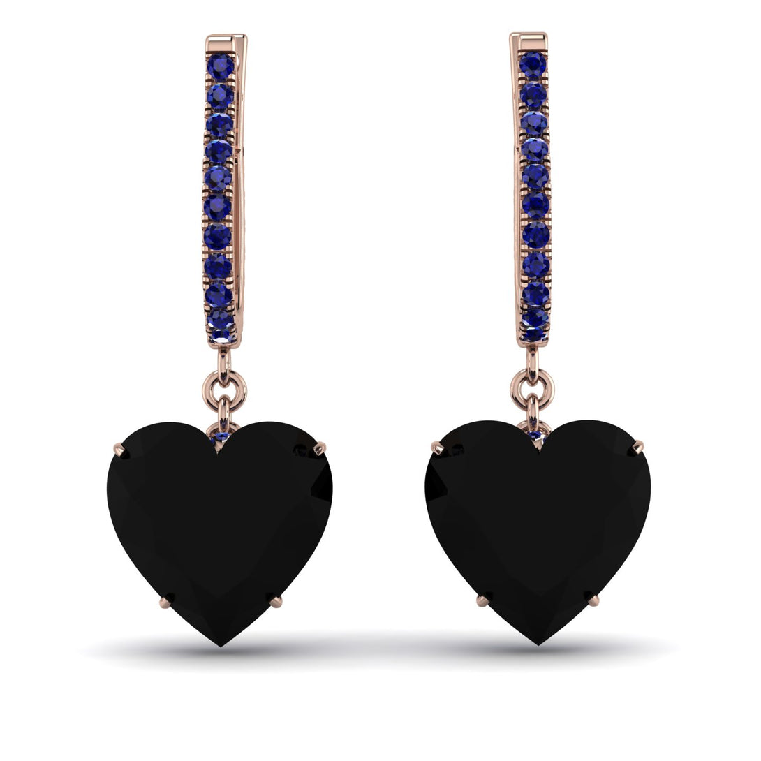 Heart Black Diamond Earrings - Noelle No. 68